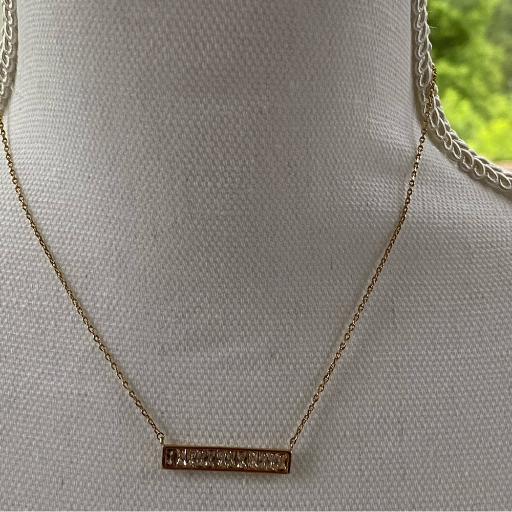 Express Rhinestone Bar Necklace - Picture 6 of 7